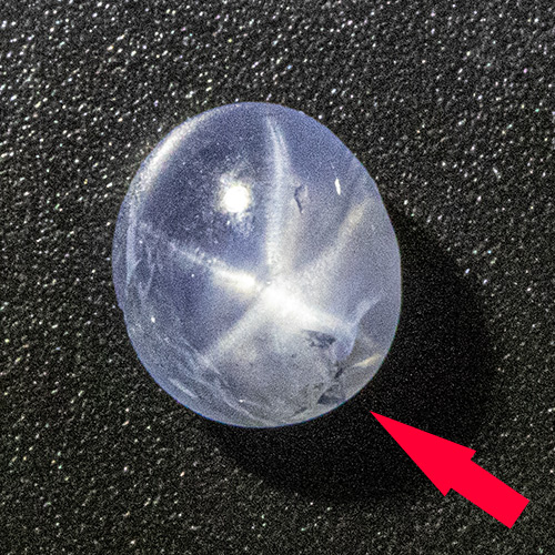 Star Sapphire from Sri Lanka. 2.16 Carat. Good colour, excellent star and very high clarity. Several small cavities at the girdle can be hidden in the setting. One of our best star sapphires