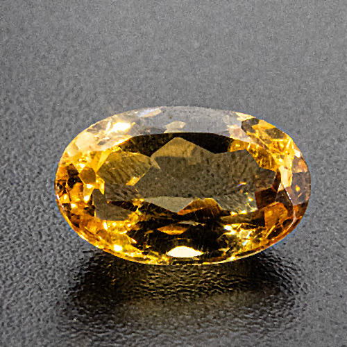 Golden topaz from Brazil. 1.21 Carat. Oval, very very small inclusions