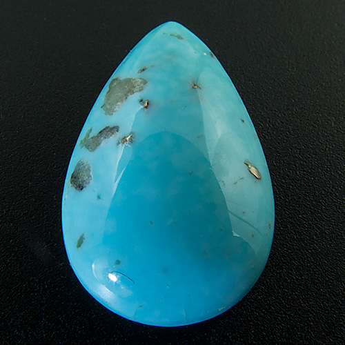 Turquoise from United States. 3.71 Carat. Cabochon Pear, opaque