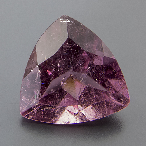 Tourmaline (Rubellite) from Brazil. 1.65 Carat. Trillion, very distinct inclusions
