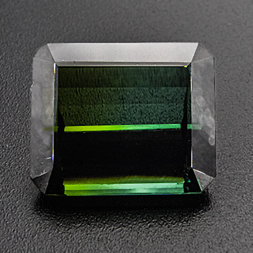 Bicolour Tourmaline from Congo. 12.17 Carat. Emerald Cut, very very small inclusions