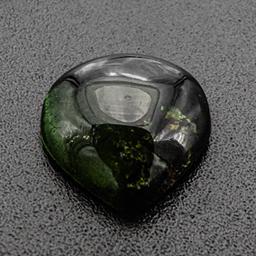 Tourmaline (Verdelite) from Brazil. 2.51 Carat. Cabochon Pear, very distinct inclusions