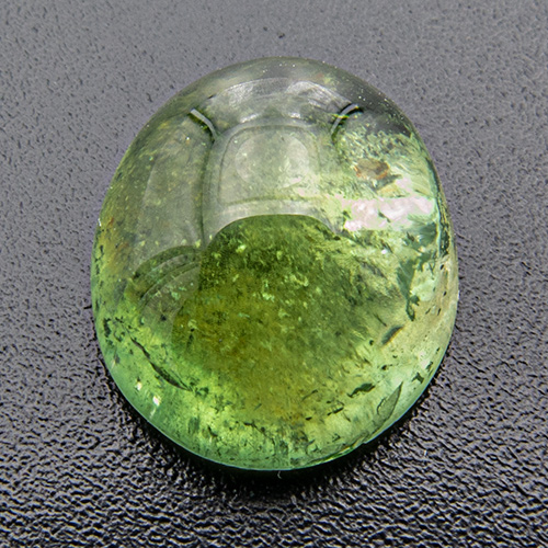 Tourmaline (Verdelite) from Brazil. 4.31 Carat. Cabochon Oval, very, very distinct inclusions