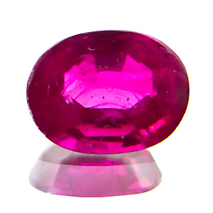 Geneva Ruby with gas bubbles and strongly curved growth lines